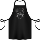 A Monochrome Pitbull Dog Cotton Apron 100% Organic Black