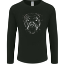 A Monochrome Pitbull Dog Mens Long Sleeve T-Shirt Black