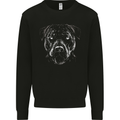 A Monochrome Pitbull Dog Mens Sweatshirt Jumper Black