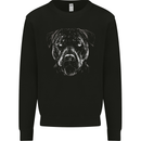A Monochrome Pitbull Dog Mens Sweatshirt Jumper Black