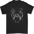A Monochrome Pitbull Dog Mens T-Shirt 100% Cotton Black