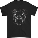 A Monochrome Pitbull Dog Mens T-Shirt 100% Cotton Black