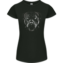 A Monochrome Pitbull Dog Womens Petite Cut T-Shirt Black