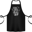 A Monochrome Rottweiler Dog Cotton Apron 100% Organic Black