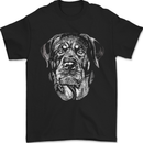 A Monochrome Rottweiler Dog Mens T-Shirt 100% Cotton Black