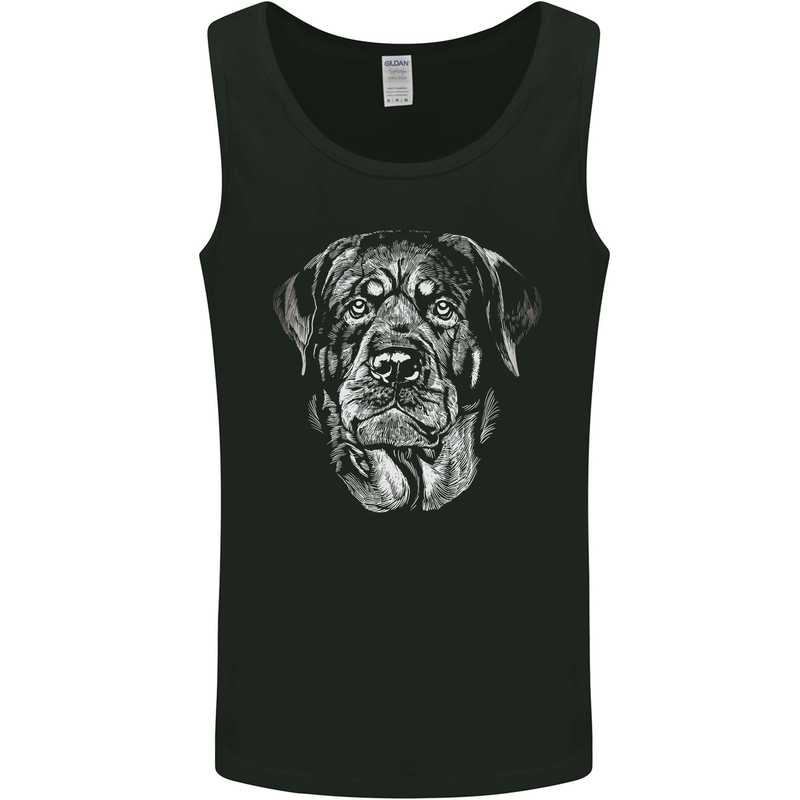 A Monochrome Rottweiler Dog Mens Vest Tank Top Black
