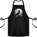 A Moonlit Raven Vikings Fantasy Mythology Crow Cotton Apron 100% Organic Black