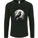 A Moonlit Raven Vikings Fantasy Mythology Crow Mens Long Sleeve T-Shirt Black