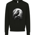 A Moonlit Raven Vikings Fantasy Mythology Crow Mens Sweatshirt Jumper Black