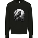 A Moonlit Raven Vikings Fantasy Mythology Crow Mens Sweatshirt Jumper Black
