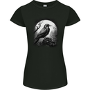 A Moonlit Raven Vikings Fantasy Mythology Crow Womens Petite Cut T-Shirt Black