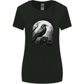 A Moonlit Raven Vikings Fantasy Mythology Crow Womens Wider Cut T-Shirt Black