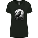 A Moonlit Raven Vikings Fantasy Mythology Crow Womens Wider Cut T-Shirt Black