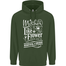 A Mother is Like a Flower Mum Mom Day Childrens Kids Hoodie Forest Green