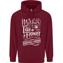 A Mother is Like a Flower Mum Mom Day Childrens Kids Hoodie Maroon