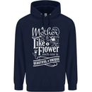 A Mother is Like a Flower Mum Mom Day Childrens Kids Hoodie Navy Blue