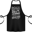 A Mother is Like a Flower Mum Mom Day Cotton Apron 100% Organic Black
