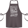 A Mother is Like a Flower Mum Mom Day Cotton Apron 100% Organic Dark Grey