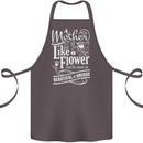 A Mother is Like a Flower Mum Mom Day Cotton Apron 100% Organic Dark Grey