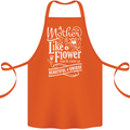 A Mother is Like a Flower Mum Mom Day Cotton Apron 100% Organic Orange