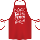 A Mother is Like a Flower Mum Mom Day Cotton Apron 100% Organic Red