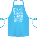 A Mother is Like a Flower Mum Mom Day Cotton Apron 100% Organic Turquoise