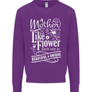 A Mother is Like a Flower Mum Mom Day Kids Sweatshirt Jumper Purple