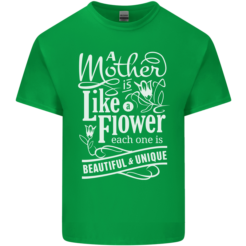 A Mother is Like a Flower Mum Mom Day Kids T-Shirt Childrens Irish Green