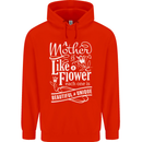 A Mother is Like a Flower Mum Mom Day Mens 80% Cotton Hoodie Bright Red