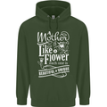 A Mother is Like a Flower Mum Mom Day Mens 80% Cotton Hoodie Forest Green