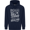 A Mother is Like a Flower Mum Mom Day Mens 80% Cotton Hoodie Navy Blue