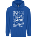 A Mother is Like a Flower Mum Mom Day Mens 80% Cotton Hoodie Royal Blue