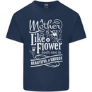 A Mother is Like a Flower Mum Mom Day Mens Cotton T-Shirt Tee Top Navy Blue