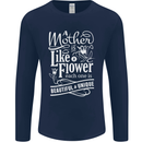 A Mother is Like a Flower Mum Mom Day Mens Long Sleeve T-Shirt Navy Blue