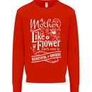 A Mother is Like a Flower Mum Mom Day Mens Sweatshirt Jumper Bright Red