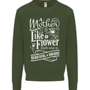 A Mother is Like a Flower Mum Mom Day Mens Sweatshirt Jumper Forest Green