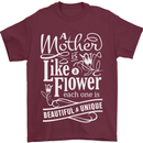 A Mother is Like a Flower Mum Mom Day Mens T-Shirt 100% Cotton Maroon
