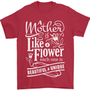 A Mother is Like a Flower Mum Mom Day Mens T-Shirt 100% Cotton Red