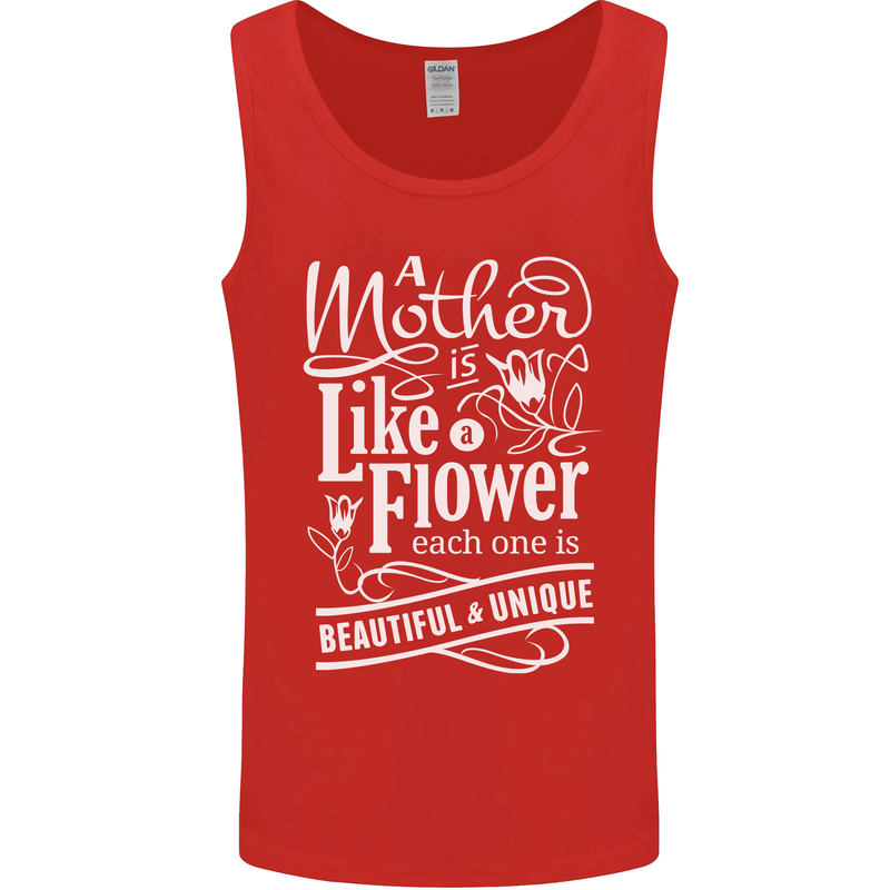 A Mother is Like a Flower Mum Mom Day Mens Vest Tank Top Red