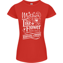 A Mother is Like a Flower Mum Mom Day Womens Petite Cut T-Shirt Red