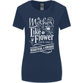 A Mother is Like a Flower Mum Mom Day Womens Wider Cut T-Shirt Navy Blue
