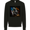 A Motocross Illustration MotoX Dirt Bike Motorsports Mens Sweatshirt Jumper Black