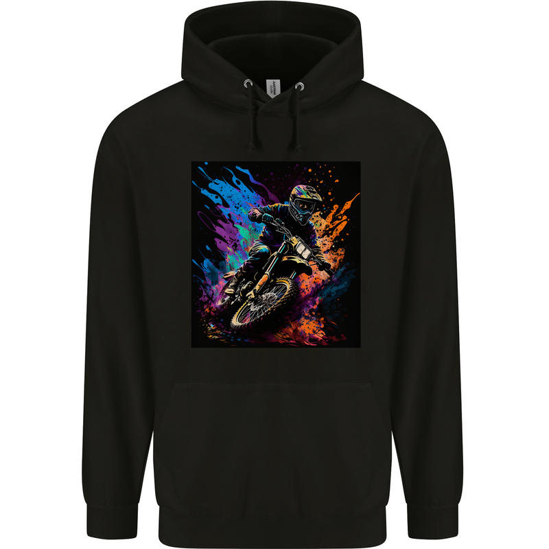 A Motocross Rider MotoX Dirt Bike Motorsports Childrens Kids Hoodie Black