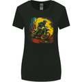 A Motocross Rider MotoX Dirt Bike Scrambler Womens Wider Cut T-Shirt Black