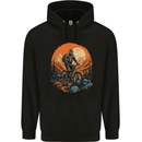 A Mountain Biker in the Wilderness Bike MTB Mens 80% Cotton Hoodie Black