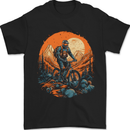 A Mountain Biker in the Wilderness Bike MTB Mens T-Shirt 100% Cotton Black