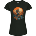 A Mountain Biker in the Wilderness Bike MTB Womens Petite Cut T-Shirt Black