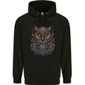 A Mythical Owl Fantasy Tribal Mens 80% Cotton Hoodie Black