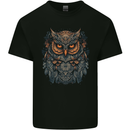 A Mythical Owl Fantasy Tribal Mens Cotton T-Shirt Tee Top Black