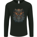 A Mythical Owl Fantasy Tribal Mens Long Sleeve T-Shirt Black